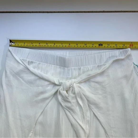 NWT Kona Sol Pull-On Beach Coverup Split-Leg Front-Tie Pants Semi-Sheer Gauze - Picture 10 of 13